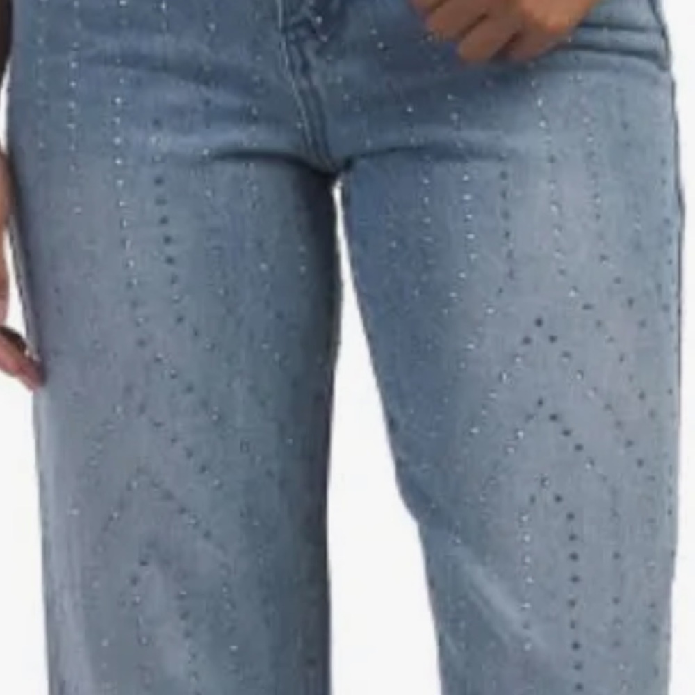 Blank NYC designer Rhinestone Embellished Denim Jeans